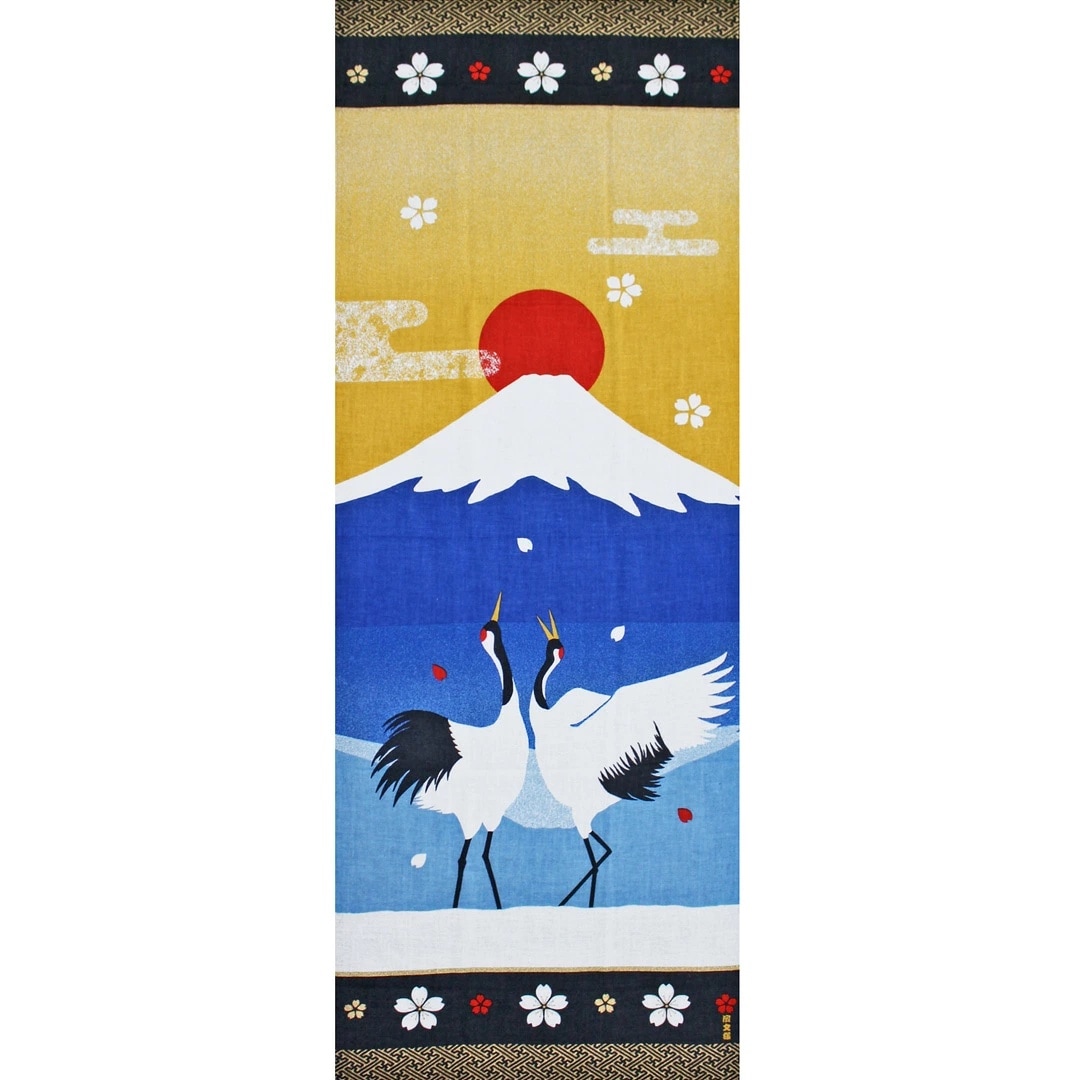 濱文様 絵てぬぐい「富士山 鶴の舞」