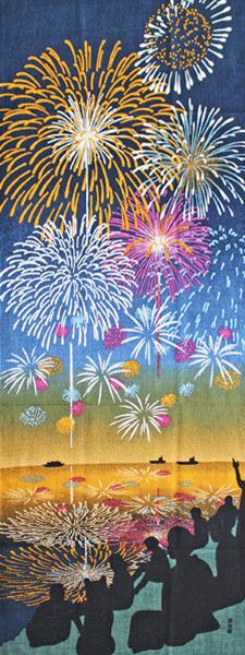 絵てぬぐい「見上げれば大輪花火」 | 夏柄 | 香紙堂 オンラインストア