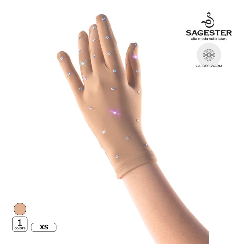 SAGESTER アクセサリー 523SW ストーン付き手袋 XSサイズ フィギュアスケート【SALE!!】【ラッピング可】 -NP/TC