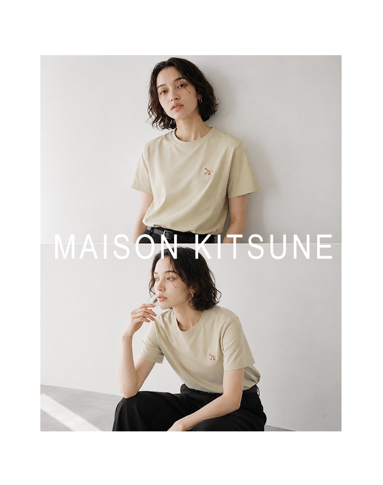 メゾンキツネ Tシャツ レディース 半袖 ブランド おしゃれ 刺繍 ワン