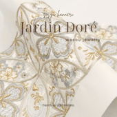 刺繍半衿「Jardin Dore」サークル模様