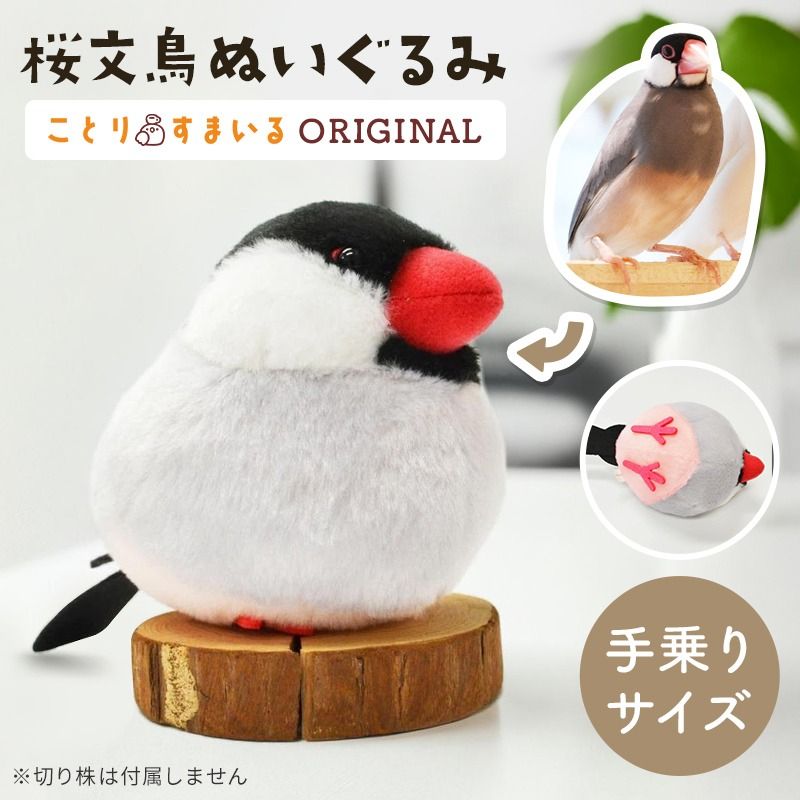 ことりすまいる】 白文鳥 ぬいぐるみ 1羽 《単品販売》 ◇◇ | 文鳥