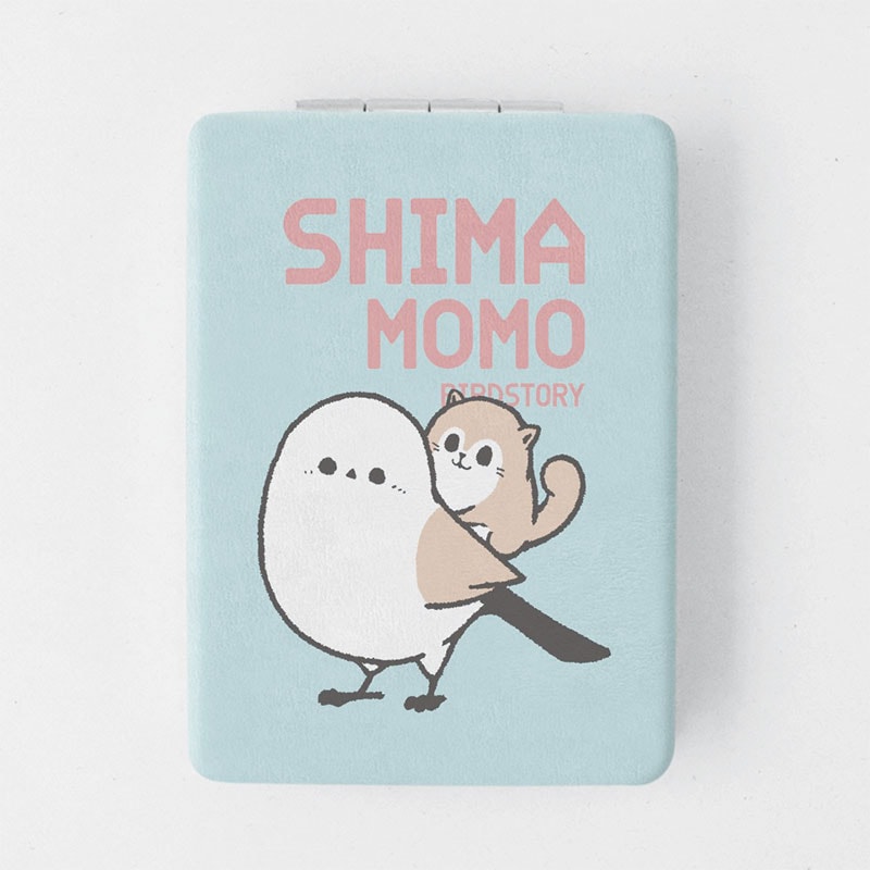 折りたたみミラー ★SHIMAMOMO ◆ゆうパケット対応◆ 【BIRDSTORY】 シマエナガ モモンガ 鏡