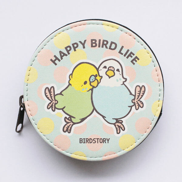 コインケース　HAPPY BIRD LIFE　★セキセイインコ　◆ゆうパケット対応◆ 【BIRDSTORY】