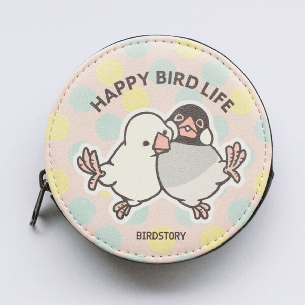 コインケース　HAPPY BIRD LIFE　★文鳥　◆ゆうパケット対応◆ 【BIRDSTORY】