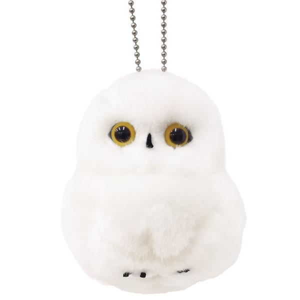ホワイトフクロウ マスコット  吉徳 白ふくろう 梟 ことり 小鳥 雑貨 グッズ ぬいぐるみ キーホルダー ふわふわ もふもふ もっちり かわいい ボールチェーン おもちゃ 人形 ぬい撮り ディスプレイ インテリア 飾り【りくのなかまたち】