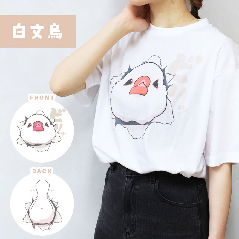 Tシャツ ★ ばりーん！ ◆ゆうパケット対応◆ 文鳥 シマエナガ セキセイ オカメ【ことりすまいる】