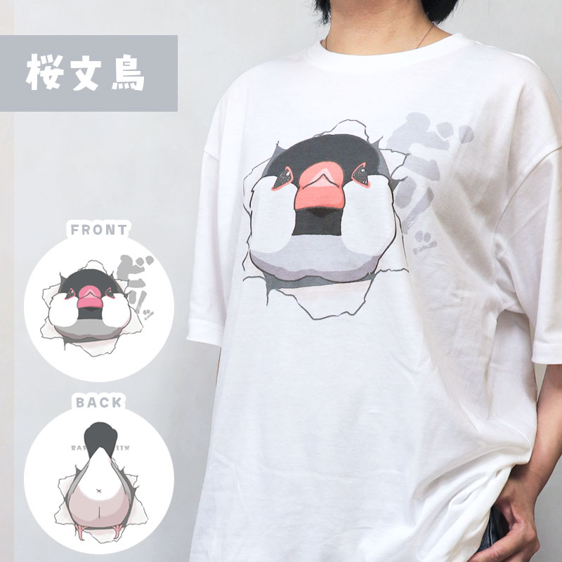 Tシャツ ★ ばりーん！ ◆ゆうパケット対応◆ 文鳥 シマエナガ セキセイ オカメ【ことりすまいる】