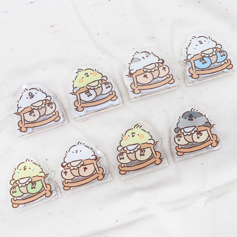 ことりのアクリルクリップ ★ ベイビー ◆ゆうパケット対応◆ アクリル クリップ スタンド メモ 文房具  インテリア オカメ セキセイ インコ 文鳥 シマエナガ しまえなが【ことりすまいる】