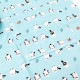 サロンエプロン ちゃんこいシマエナガ エメブルー　ことり 小鳥 雑貨 グッズ 前掛け 腰巻 腰下 綿100％ 布製 ポケット付き 鳥柄 イラスト かわいい おしゃれ キッチンウェア 作業着 家事 料理 掃除 介護 保育士 ガーデニング  レディース メンズ 大人 和雑貨【濱文様】