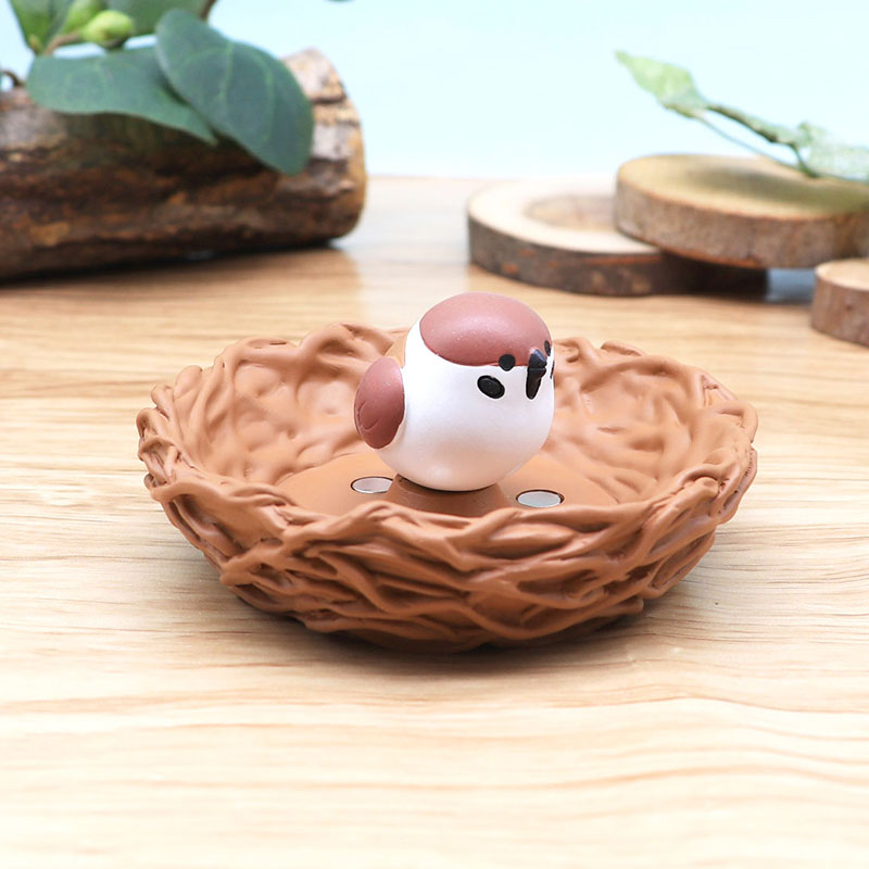 鳥の巣クリップホルダー ★ スズメ シマエナガ ◆◆ことり すずめ 雀 文房具　ステーショナリー カップ ハンドメイド【DECOLE】