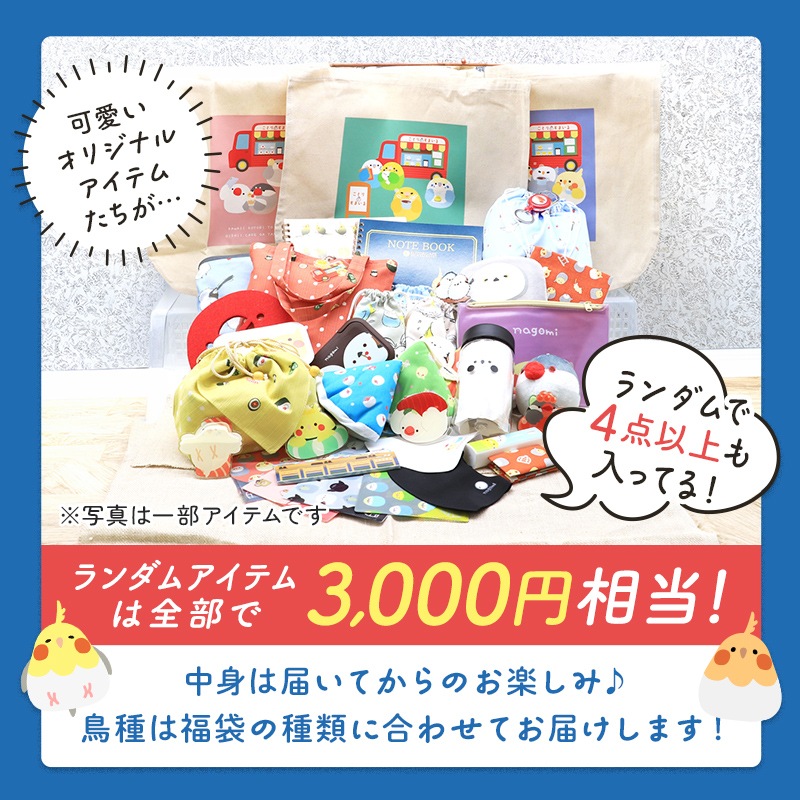 わくわく！夏のことり福袋2026★オカメインコ 全2柄 オカメルチノー オカメノーマル★小鳥グッズ 小鳥雑貨 雑貨 福袋 ハッピーバッグ ハッピーパック 夏の福袋 プレゼント ギフト 限定品 福袋 2026年 夏季