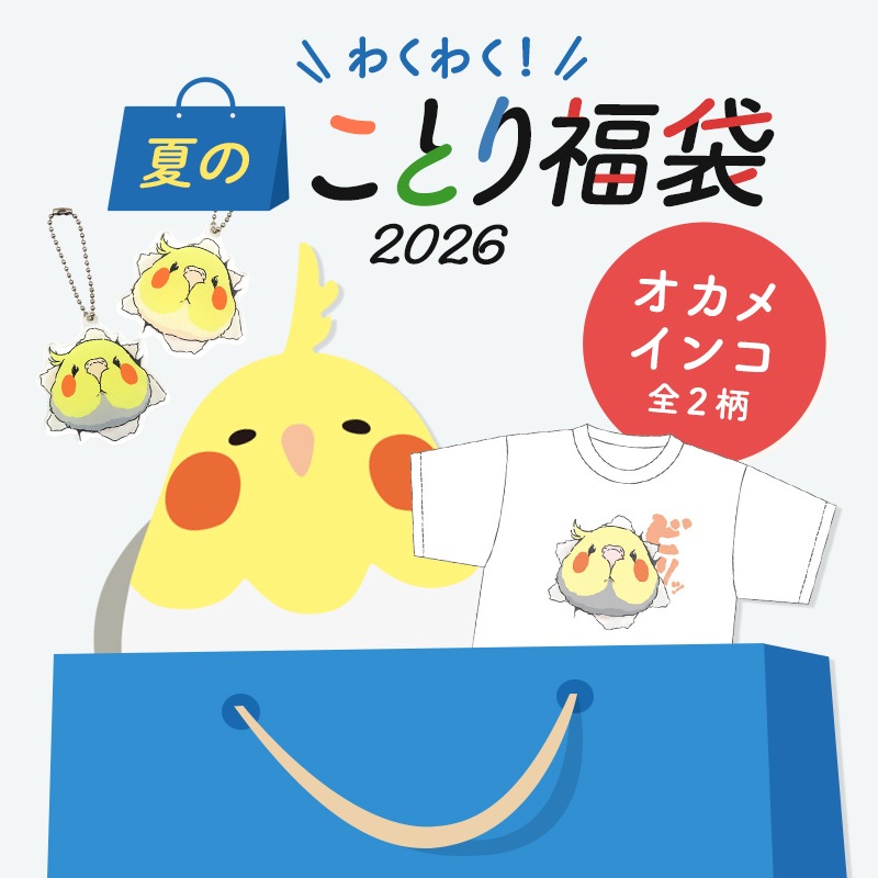 わくわく！夏のことり福袋2026★オカメインコ 全2柄 オカメルチノー オカメノーマル★小鳥グッズ 小鳥雑貨 雑貨 福袋 ハッピーバッグ ハッピーパック 夏の福袋 プレゼント ギフト 限定品 福袋 2026年 夏季