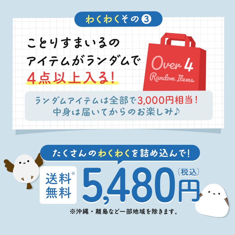 わくわく！夏のことり福袋2026★シマエナガ★小鳥グッズ 小鳥雑貨 雑貨 福袋 ハッピーバッグ ハッピーパック 夏の福袋 プレゼント ギフト 限定品 福袋 2026年 夏季