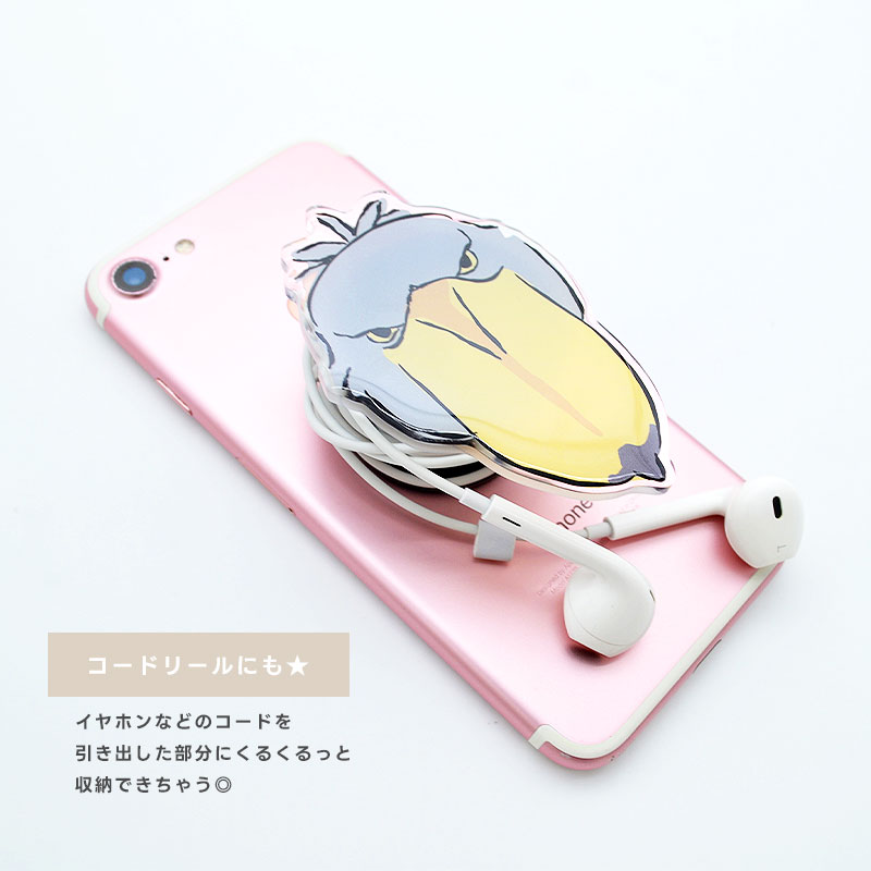【ことりすまいる】アクリルスマホグリップ ★文鳥　◆ゆうパケット対応◆ スマホ 落下防止 スマホアクセサリー スタンド