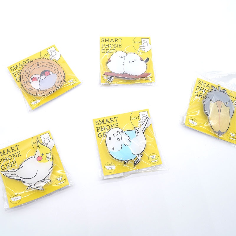 【ことりすまいる】アクリルスマホグリップ ★文鳥　◆ゆうパケット対応◆ スマホ 落下防止 スマホアクセサリー スタンド