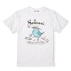 Tシャツ お絵描きセキセイ Sサイズ　セキセイインコ ブルー ことり 小鳥 雑貨 グッズ 半袖 クルーネック 普通丈 綿100％ イラスト かわいい インパクト ユニーク 絵の具 英字 カジュアル レディース メンズ キッズ 女性 男性 大人 子供 ユニセックス 男女兼用【ゆとり屋】