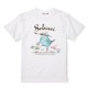 Tシャツ お絵描きセキセイ Lサイズ　セキセイインコ ブルー ことり 小鳥 雑貨 グッズ 半袖 クルーネック 普通丈 綿100％ イラスト かわいい インパクト ユニーク 絵の具 英字 カジュアル レディース メンズ 女性 男性 大人 ユニセックス 男女兼用【ゆとり屋】
