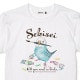 Tシャツ お絵描きセキセイ Lサイズ　セキセイインコ ブルー ことり 小鳥 雑貨 グッズ 半袖 クルーネック 普通丈 綿100％ イラスト かわいい インパクト ユニーク 絵の具 英字 カジュアル レディース メンズ 女性 男性 大人 ユニセックス 男女兼用【ゆとり屋】