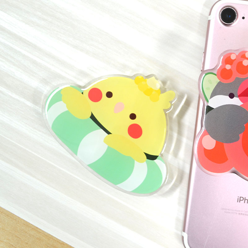 【ことりすし】アクリルスマホグリップ ★コーン　◆ゆうパケット対応◆ スマホ 落下防止 スマホアクセサリー スタンド