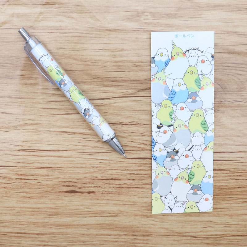 ボールペン　★シマエナガのインコと文鳥がいっぱい　◆ゆうパケット対応◆ オカメ セキセイ 【ぴよ手帖】