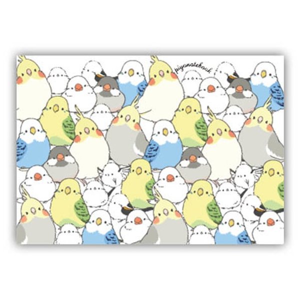 メモ帳 ★シマエナガのインコと文鳥がいっぱい ◆ゆうパケット対応◆ 【ぴよ手帖】