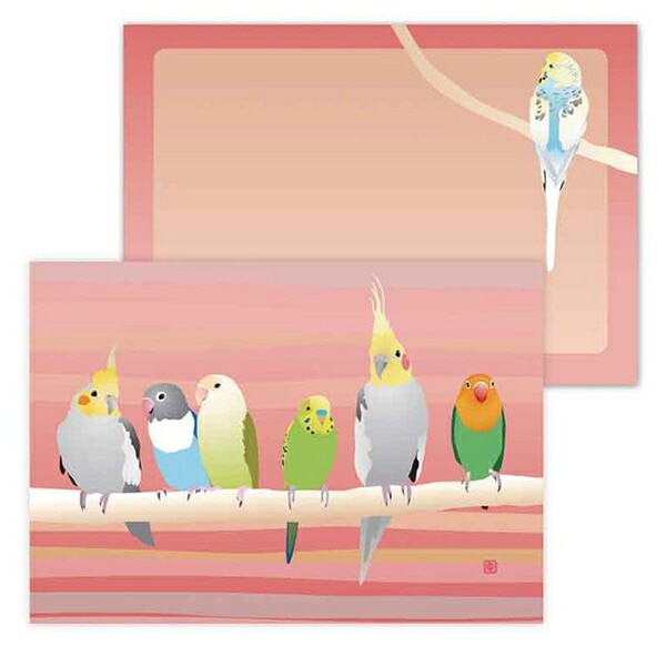 メモ帳 Pet Birds pink ◆ゆうパケット対応◆ 【とりアート】