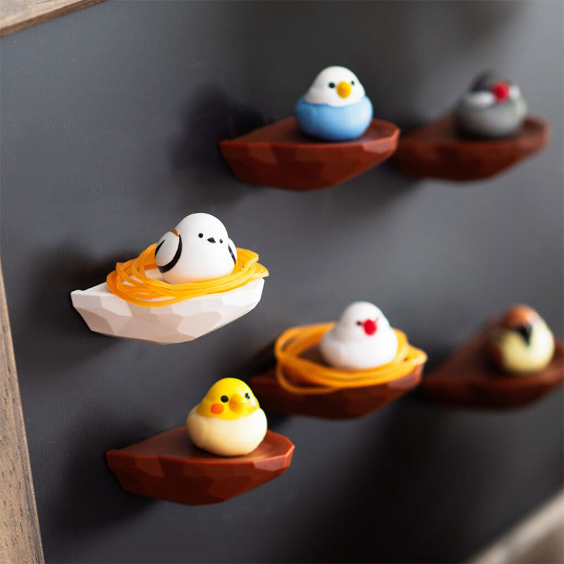 トリの巣 輪ゴムホルダー ◆◆ オカメ セキセイ インコ 文鳥 シマエナガ 文房具 収納 【Biite】