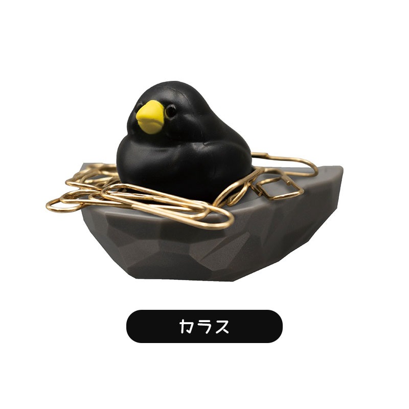 トリの巣 クリップホルダー ◆◆ スズメ ドバト ツバメ カラス 文房具 収納 【Biite】