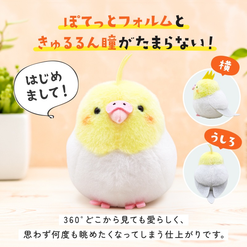 オカメインコ　ルチノー　ぬいぐるみ　★1羽　【ことりすまいる】
