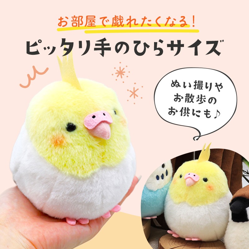 オカメインコ　ルチノー　ぬいぐるみ　★1羽　【ことりすまいる】