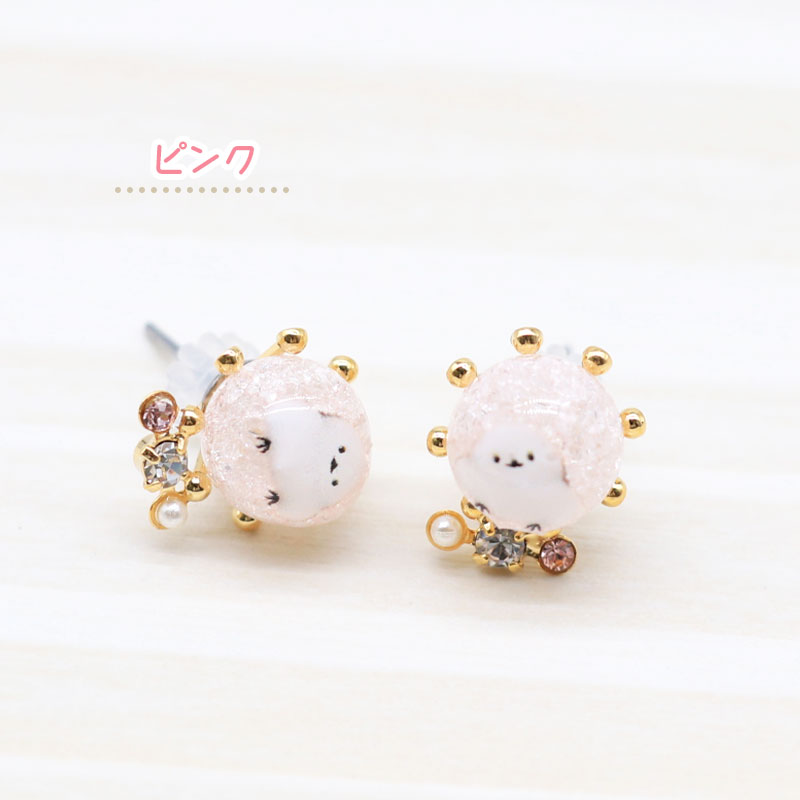 【アミューズeli??】 シマエナガのアクセサリー ★ピアス ★イヤリング ◆◆ イヤーアクセサリー AP11127