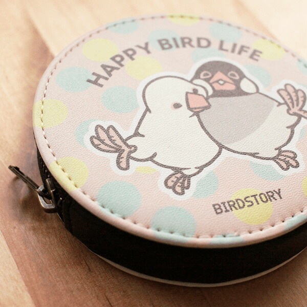 コインケース　HAPPY BIRD LIFE　★文鳥　◆ゆうパケット対応◆ 【BIRDSTORY】