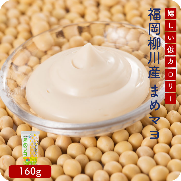 産地直送【送料無料】 JA柳川 柳川まめマヨ 160g×1本 ふくゆたか 大豆 豆乳マヨネーズ 福岡 調味料 豆乳 さっぱり マヨネーズ 無添加 低 コレステロール ゼロ 低カロリー ヘルシー 美味しい コク 九州 福岡 柳川 お土産 健康 保存料 着色料 化学調味料 無添加 送料無料