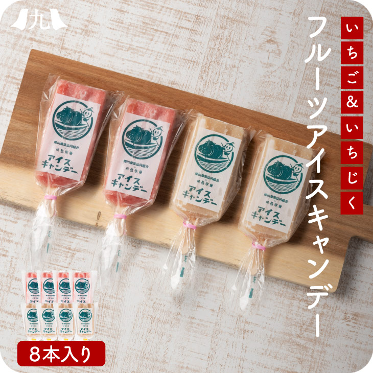 産地直送 【柳川育ち フルーツアイスキャンデー 8本（あまおう×4本 いちじく×4本)】 九州 お取り寄せ 贈り物 ギフト 中元 歳暮 無添加 冷凍 送料無料
