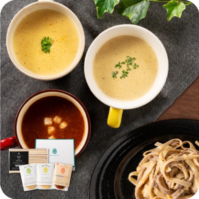 野菜34種と米こうじ入りスープ3種＋雑穀パスタ ギフトセット ヘルシー 贈り物 健康志向 米麹