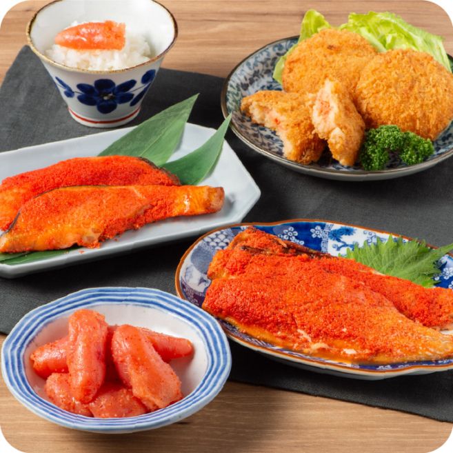 産地直送「明太お惣菜バラエティーセット」九州 お取り寄せ しゃけめんたい さばめんたい めんたいコロッケ つぶより明太子 送料無料
