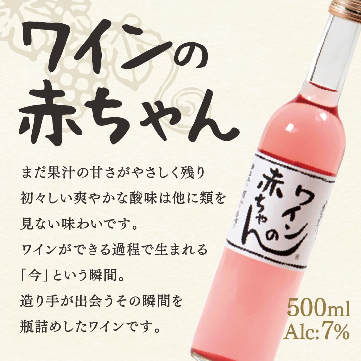 産地直送「オリジナルラベル ワインの赤ちゃん」500ml 巨峰 果実酒