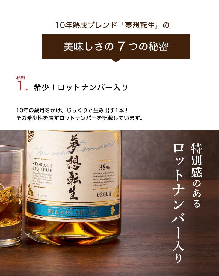 夢想転生【箱入】 38度750ml×1本 焼酎 麦焼酎 リキュール 国産麦 地酒