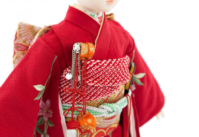 正絹着物9点セット(枝垂桜に鞠・赤)