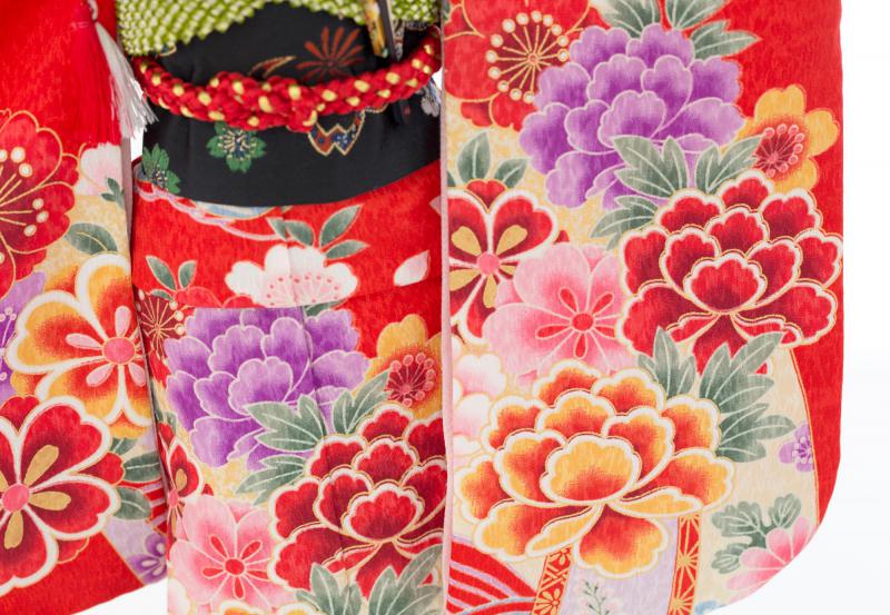 着物9点セット(熨斗に牡丹・赤)