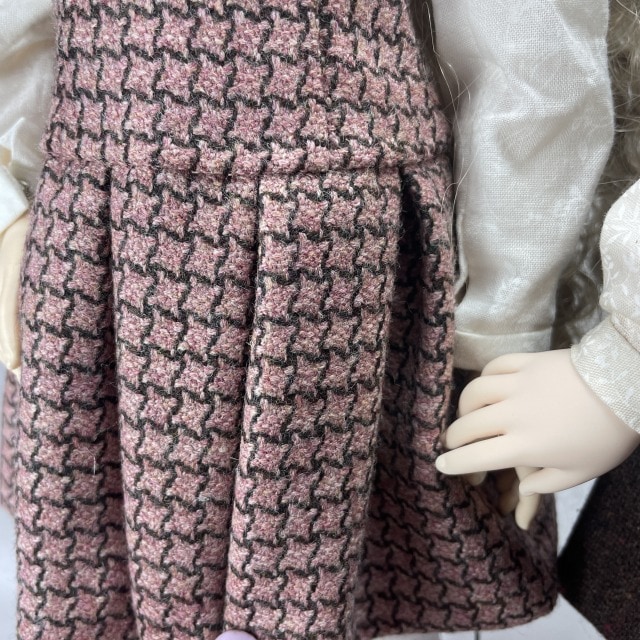 チェック柄ウールワンピースセット（全2種）