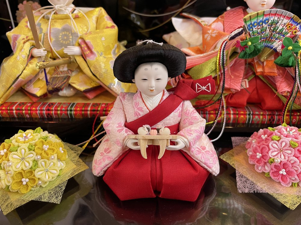 四寸<BR>おぼこ雛五人収納飾り