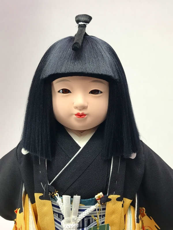 12号 正絹一越熨斗目 市松人形（男）