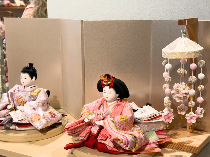 松寿つるし<br>「小花（丸）ピンク×ベージュ」台付