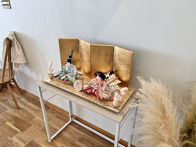 五寸<BR>おぼこ雛（にゃんびな）親王飾り