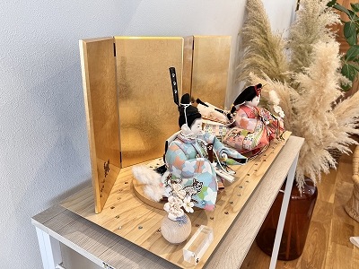 五寸<BR>おぼこ雛（にゃんびな）親王飾り