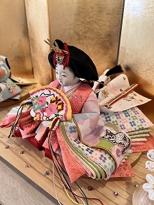 五寸<BR>おぼこ雛（にゃんびな）親王飾り