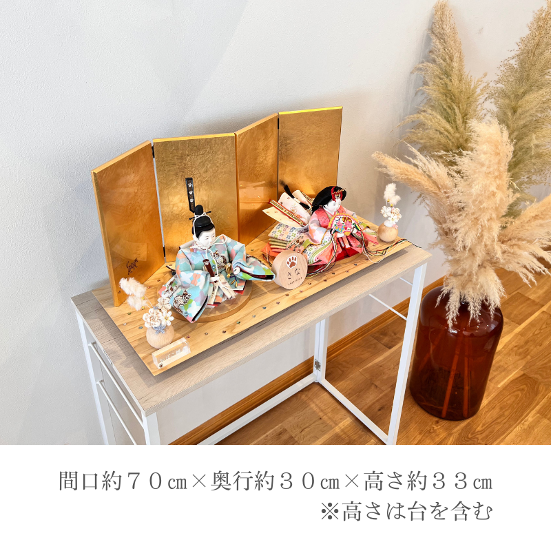 五寸<BR>おぼこ雛（にゃんびな）親王飾り