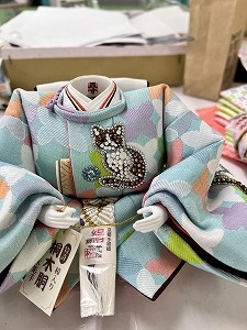 五寸<BR>おぼこ雛（にゃんびな）親王飾り